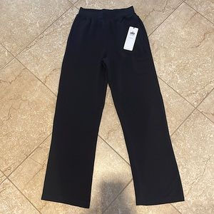 Alo Yoga Micro Waffle Wide Leg Sweatpants in Black
